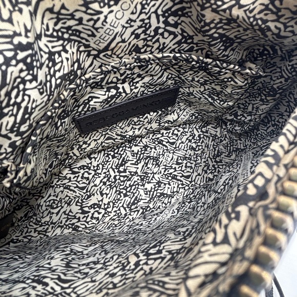 Rebecca Minkoff 3-Zip Front Leather Crossbody Bag Black Gunmetal - Picture 9 of 15